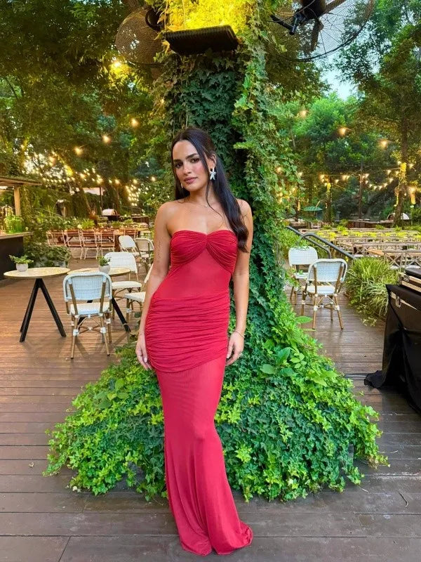 Red Draped Gown