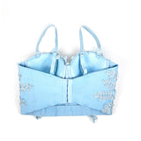 Ice Bloom Blue Lace Corset Top