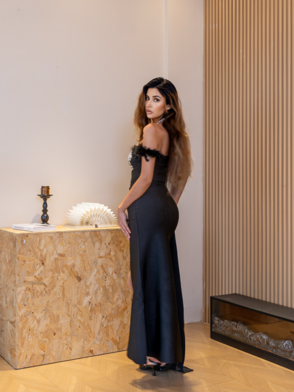 Feather Jewel Gown