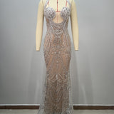 Beaded Nude Gown