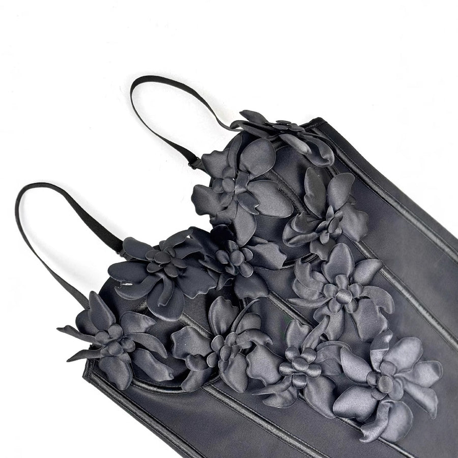 3D Floral Sculpted Corset Bodysuit