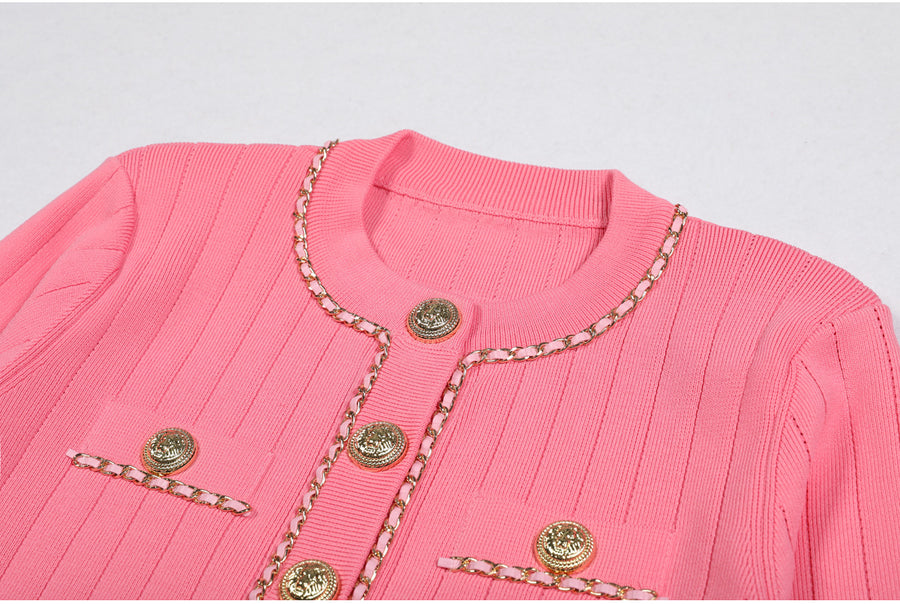 Rose Tweed Cropped Jacket
