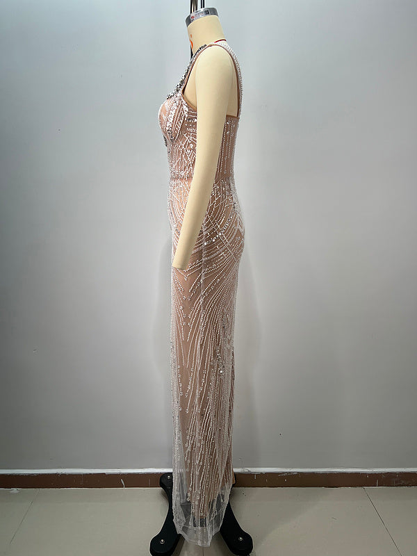 Crystal Mirage Nude Gown