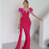 Feather Jewel Gown