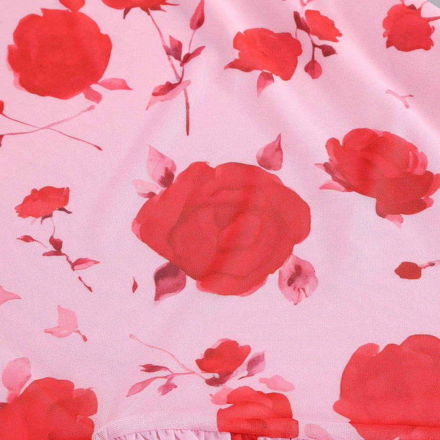 Rosé Bloom Ruffle Dress