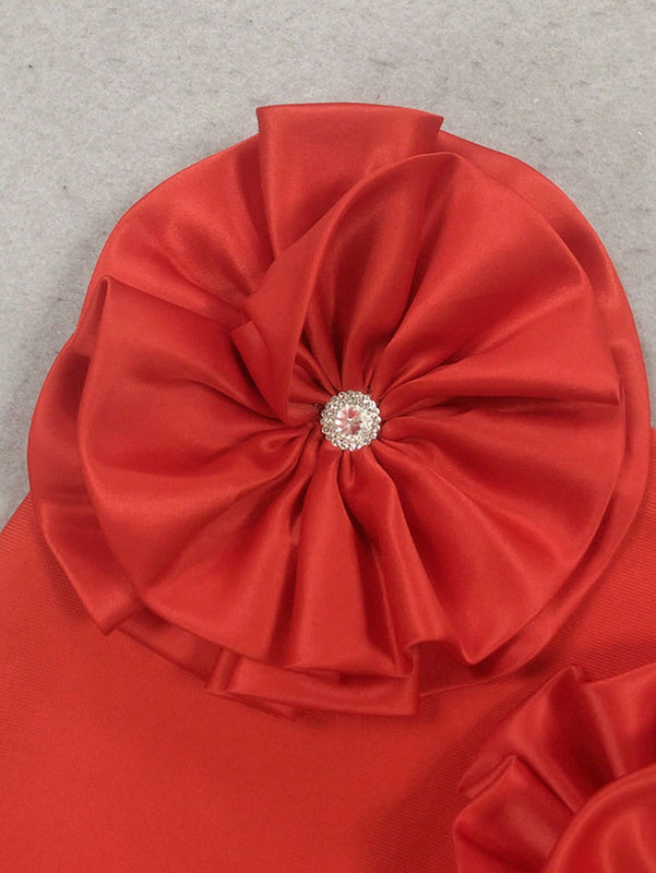 Rouge Column Satin Skirt