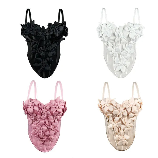 3D Floral Sculpted Corset Bodysuit