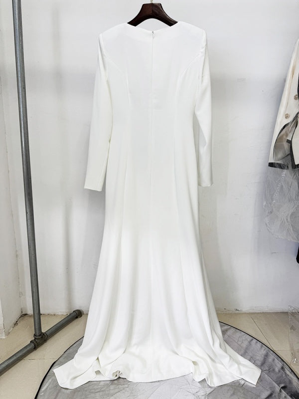 White Floral Maxi Gown