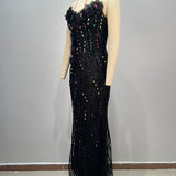Galaxy Black Beaded Gown