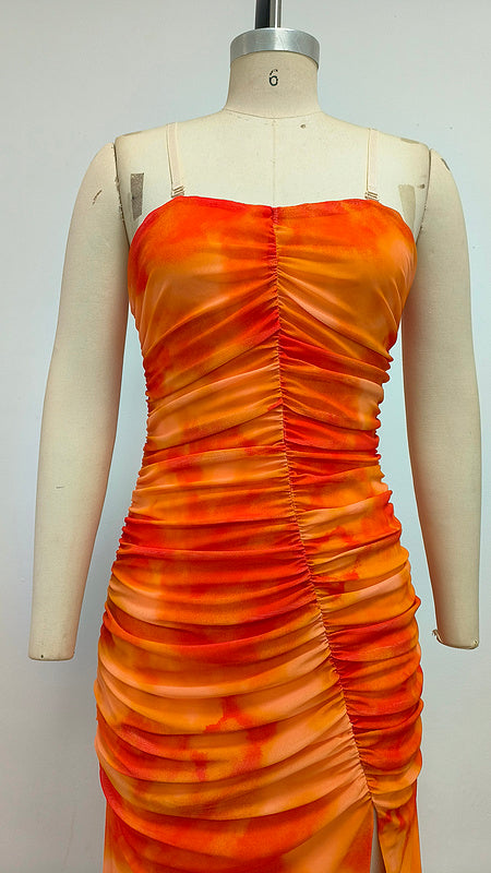 Clementine Ruched Strapless Midi