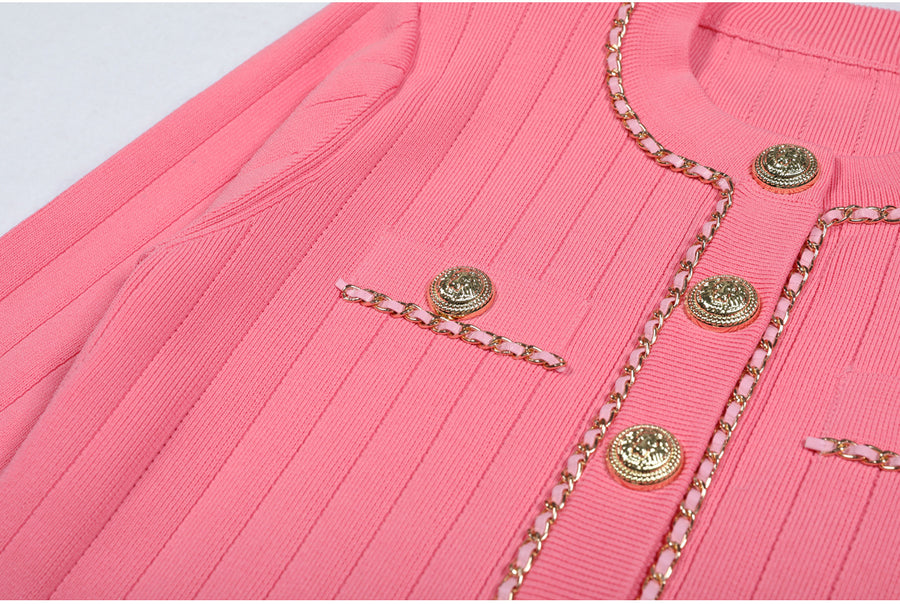 Rose Tweed Cropped Jacket