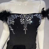 Feather Jewel Gown