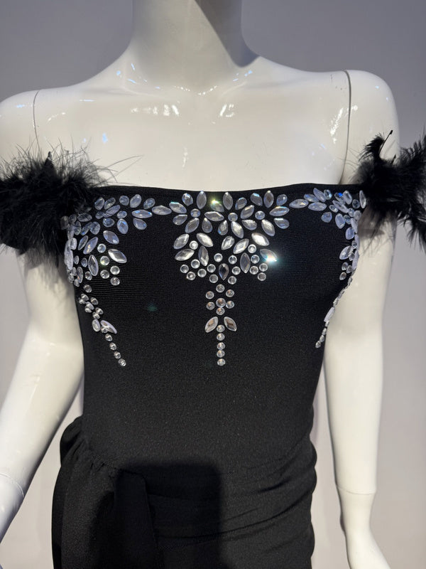 Feather Jewel Gown