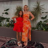 Clementine Ruched Strapless Midi