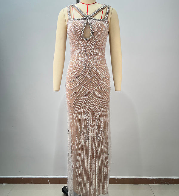 Crystal Mirage Nude Gown