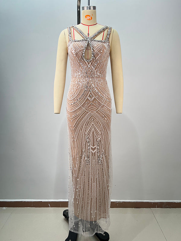 Crystal Mirage Nude Gown