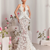 White Floral Mermaid Dress