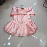 Rosé Ruffle Corset Mini Dress