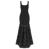 Noir Rosette Mermaid Gown