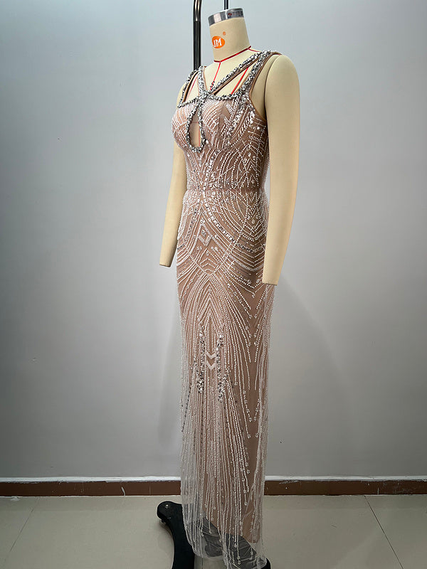 Crystal Mirage Nude Gown