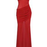 Red Draped Gown