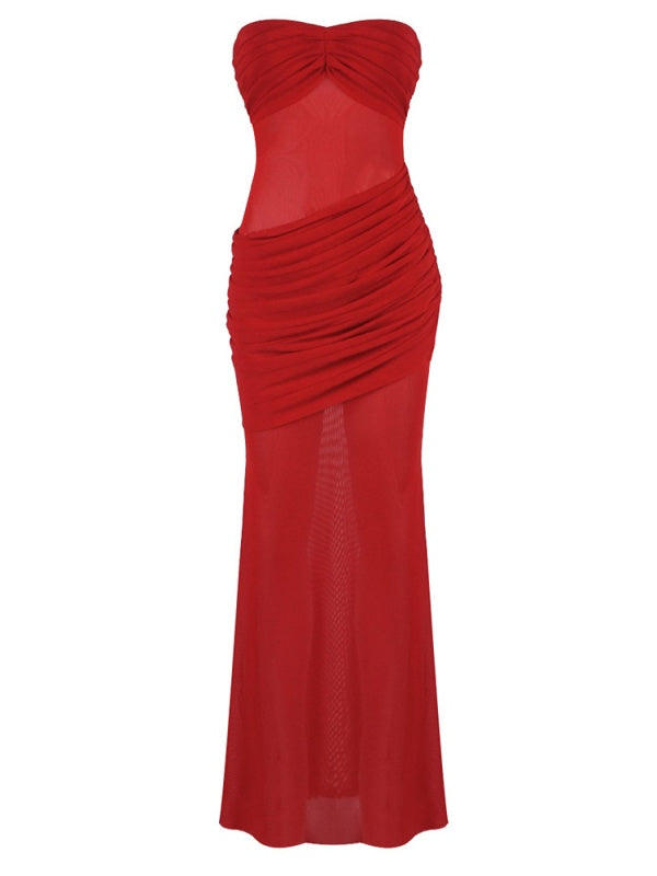 Red Draped Gown