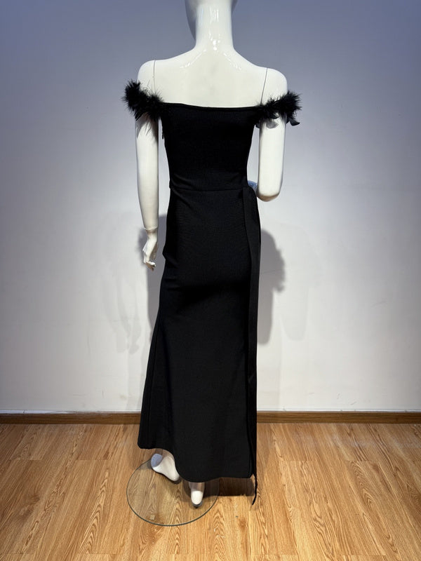 Feather Jewel Gown