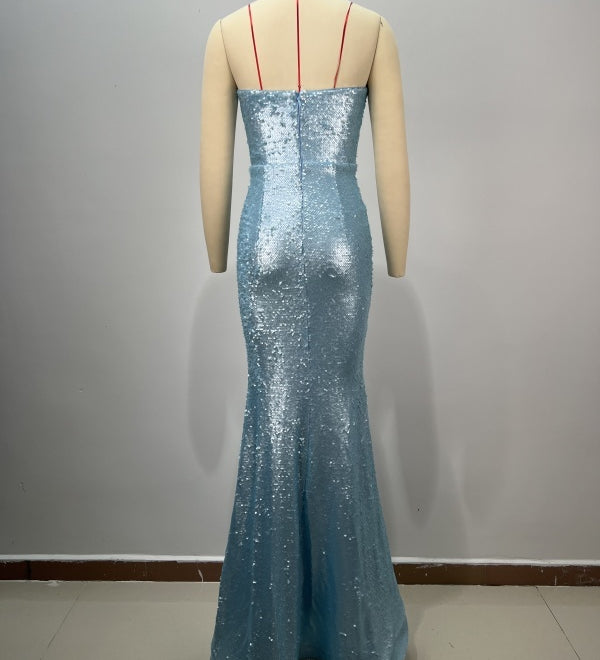 Blue Sequin Gown