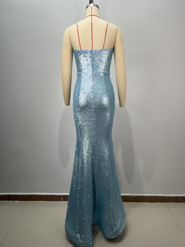Blue Sequin Gown