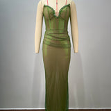 Emerald Seduction Mesh Gown