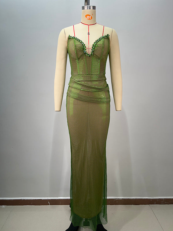 Emerald Seduction Mesh Gown