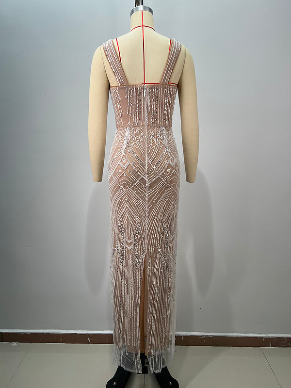 Crystal Mirage Nude Gown