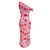 Rosé Bloom Ruffle Dress
