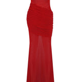 Red Draped Gown