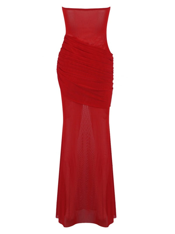 Red Draped Gown