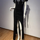 Feather Jewel Gown