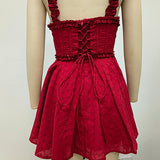 Crimson Ruffle Corset Mini Dress