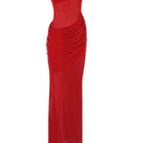 Red Draped Gown