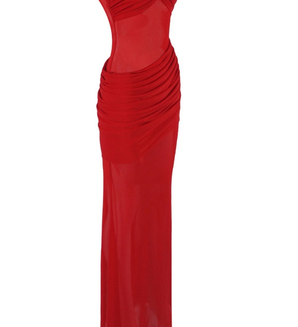 Red Draped Gown
