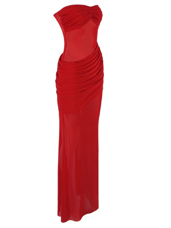 Red Draped Gown