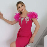 Feather Jewel Gown