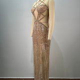 Golden Hour Cutout Sequin Gown