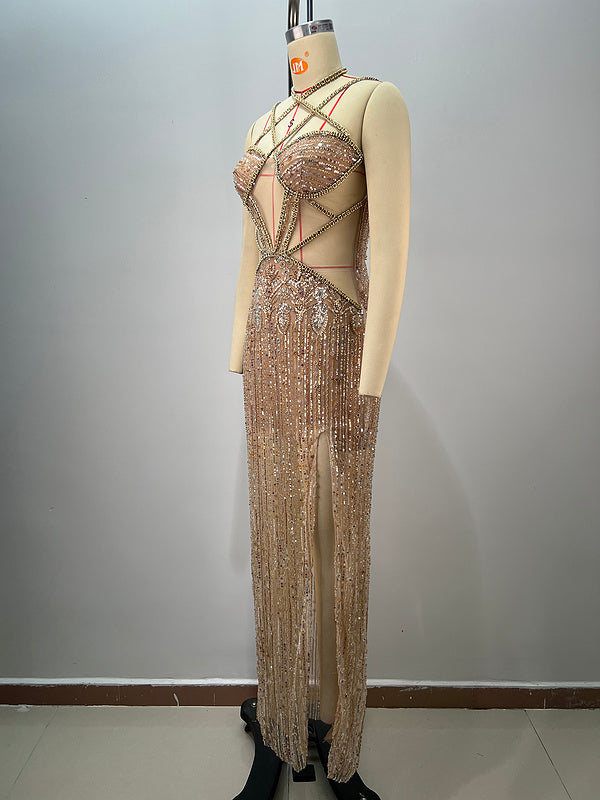 Golden Hour Cutout Sequin Gown