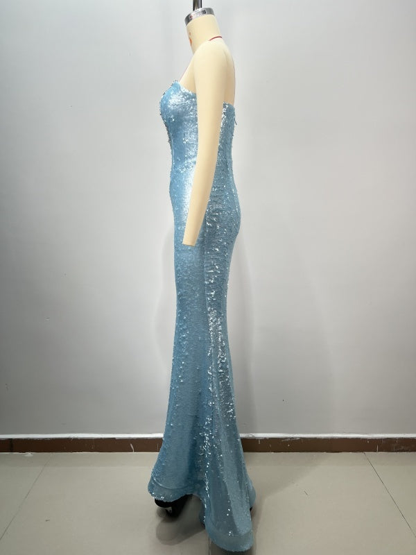 Blue Sequin Gown