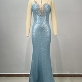 Blue Sequin Gown