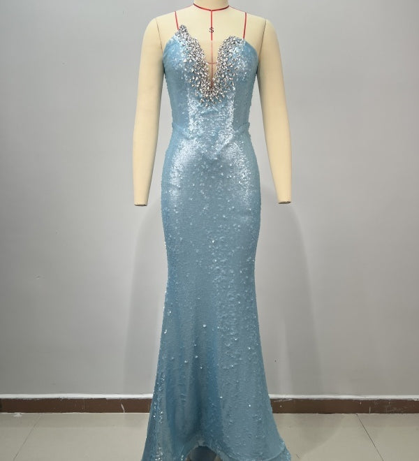 Blue Sequin Gown