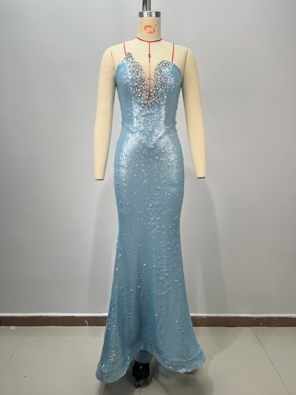 Blue Sequin Gown