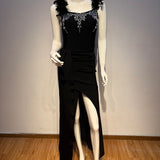 Feather Jewel Gown