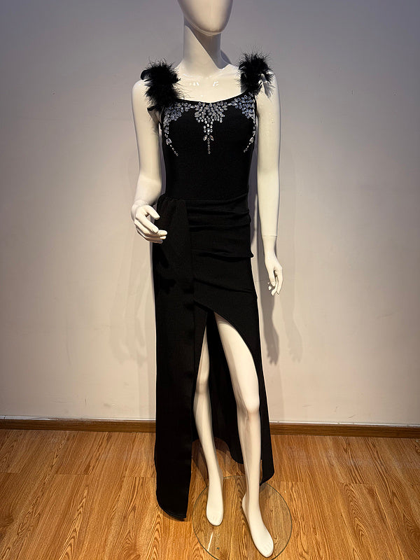 Feather Jewel Gown