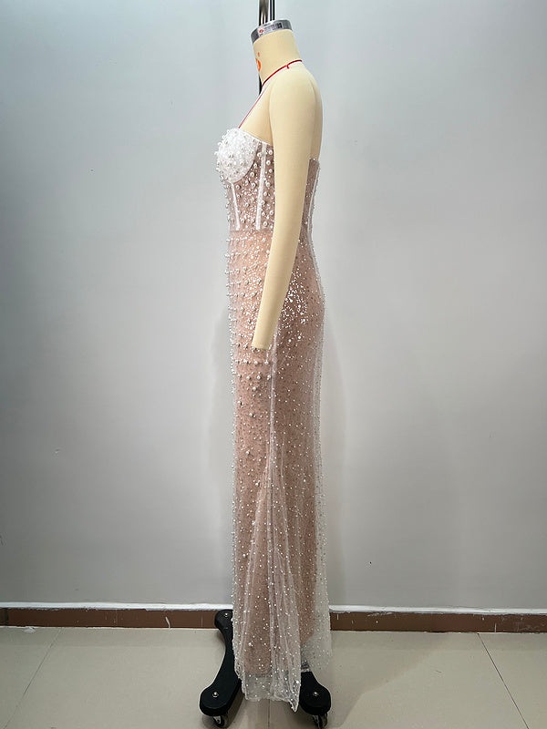 Pearl Elegance Corset Gown